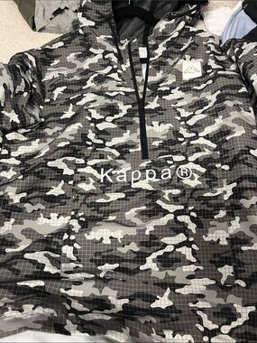 Kappa Black and Gray Camo Half-Zip Hoodie